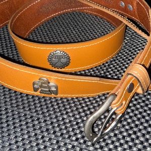 Vintage Leather Belt Silver Pewter Tone Decor Eagle Buffalo Sun Conchos 37”- 41”